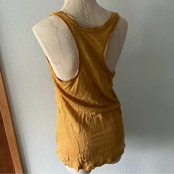 COMPTOIR DES COTONNIERS sz S Linen Yellow Tank Top French Bulldog Dog - Picture 2 of 8